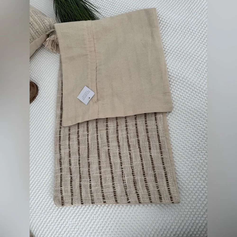 Pom Pom at Home Cream & Brown Striped Pillow case designed for Jojo Body pillow